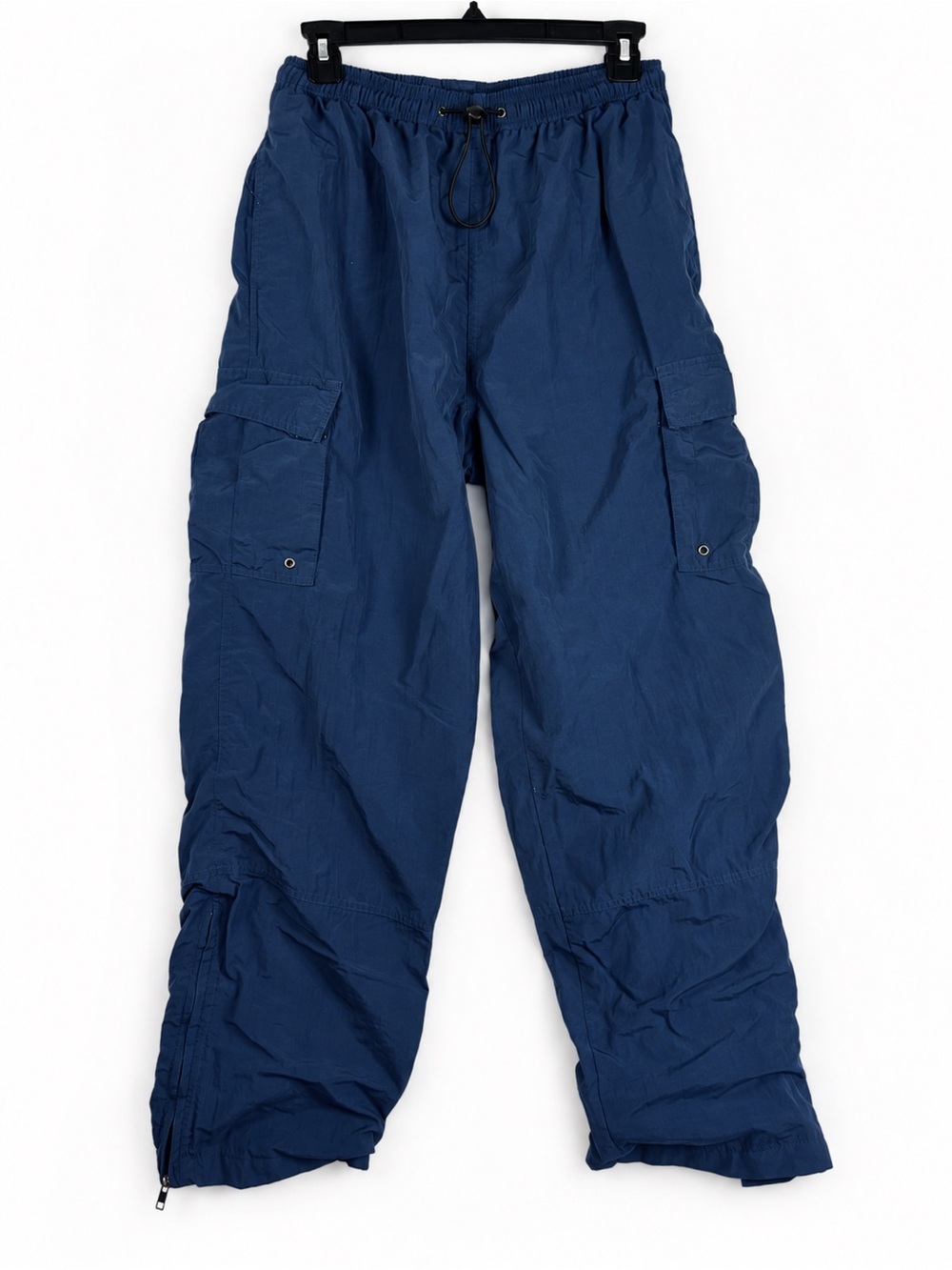 Vintage 90s B.U.M. Equipment Navy Nylon Cargo Pants L Baggy Lined